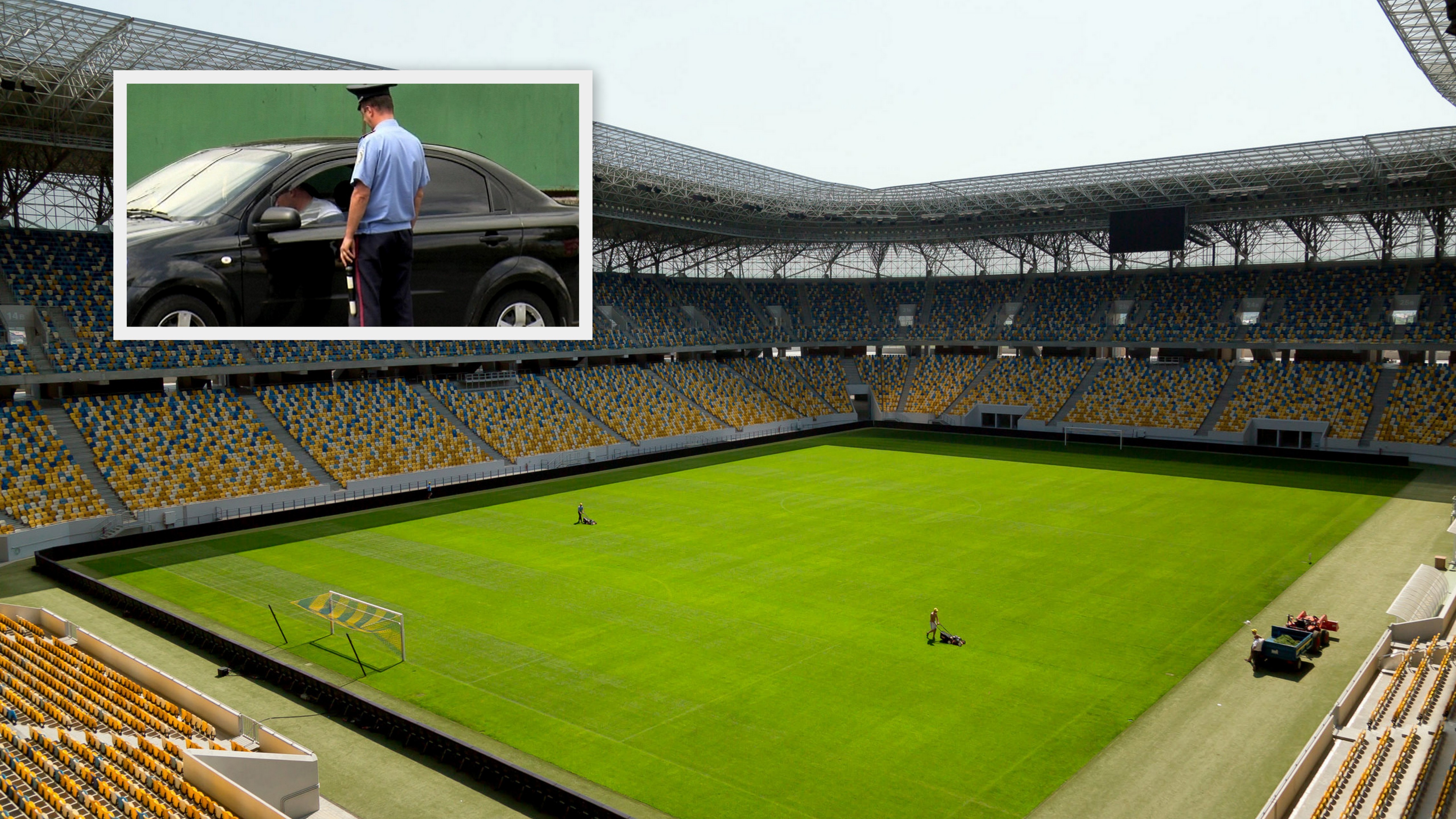 Ukrajina_futbalový štadión_ME_policajt_koláž fotiek